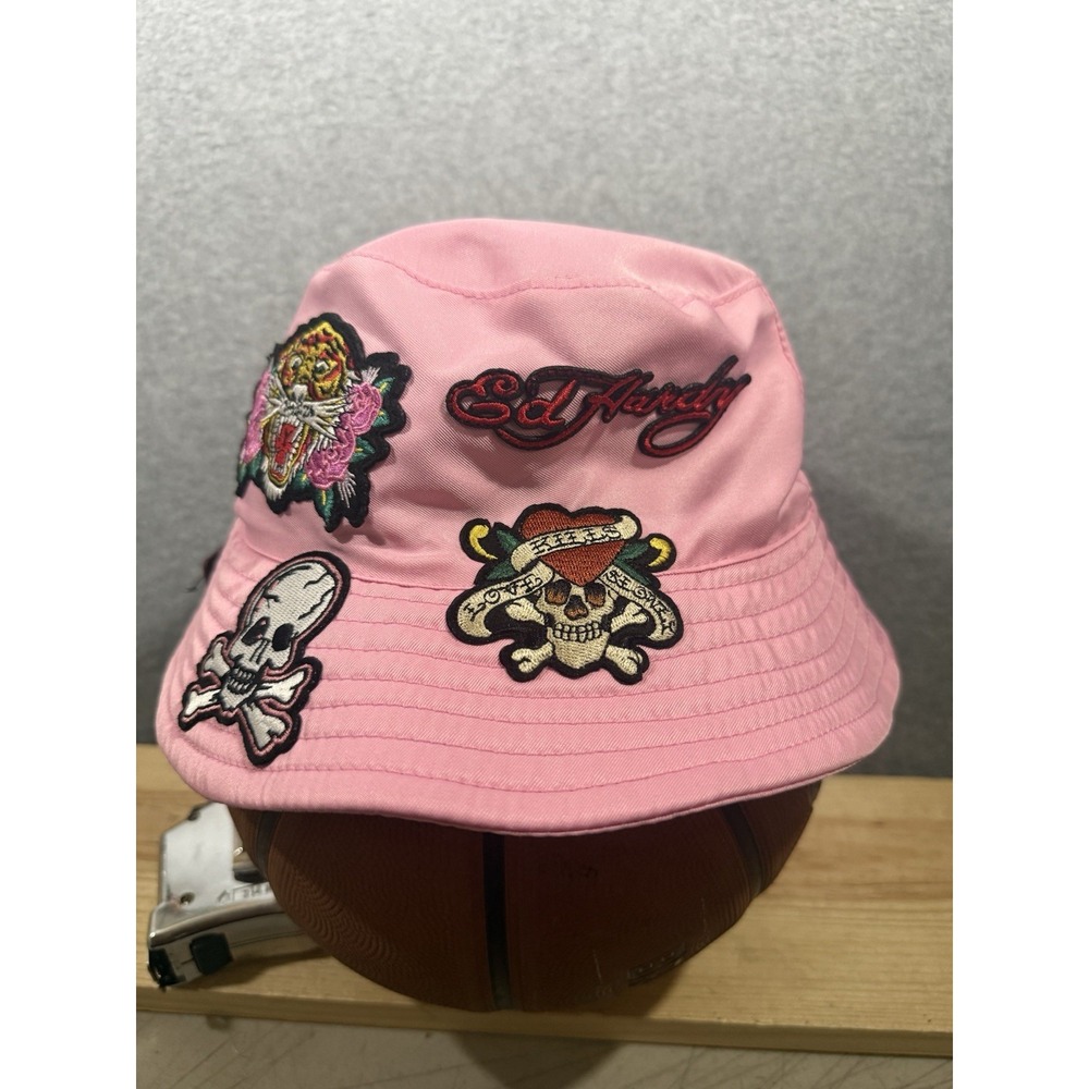 Ed Hardy Tiger/Flower/Heart & Skull Women's Bucket Hat Size O/S